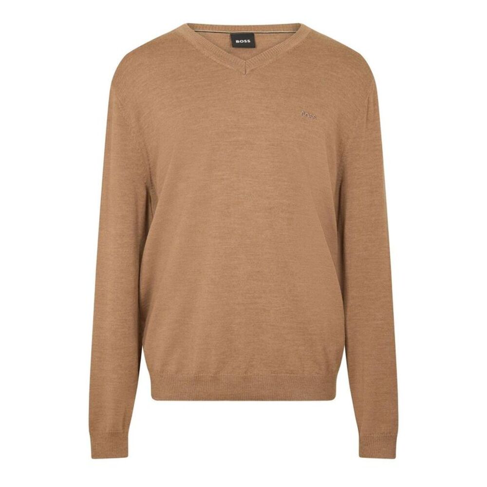 Boss Mens Batisse V Neck Sweater Top / Medium Beige